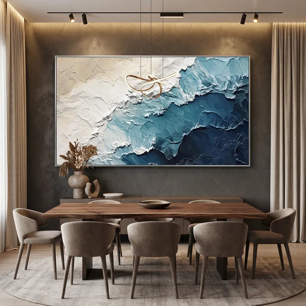 Coastal Drift Blue Abstract Painting AA
