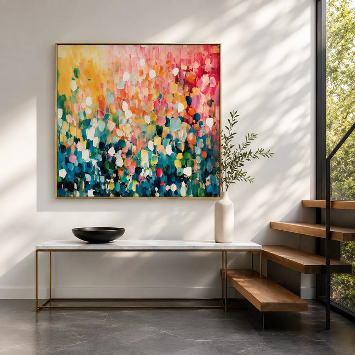 Colorful Abstract Floral Oil Painting Canvas Wall Art AA