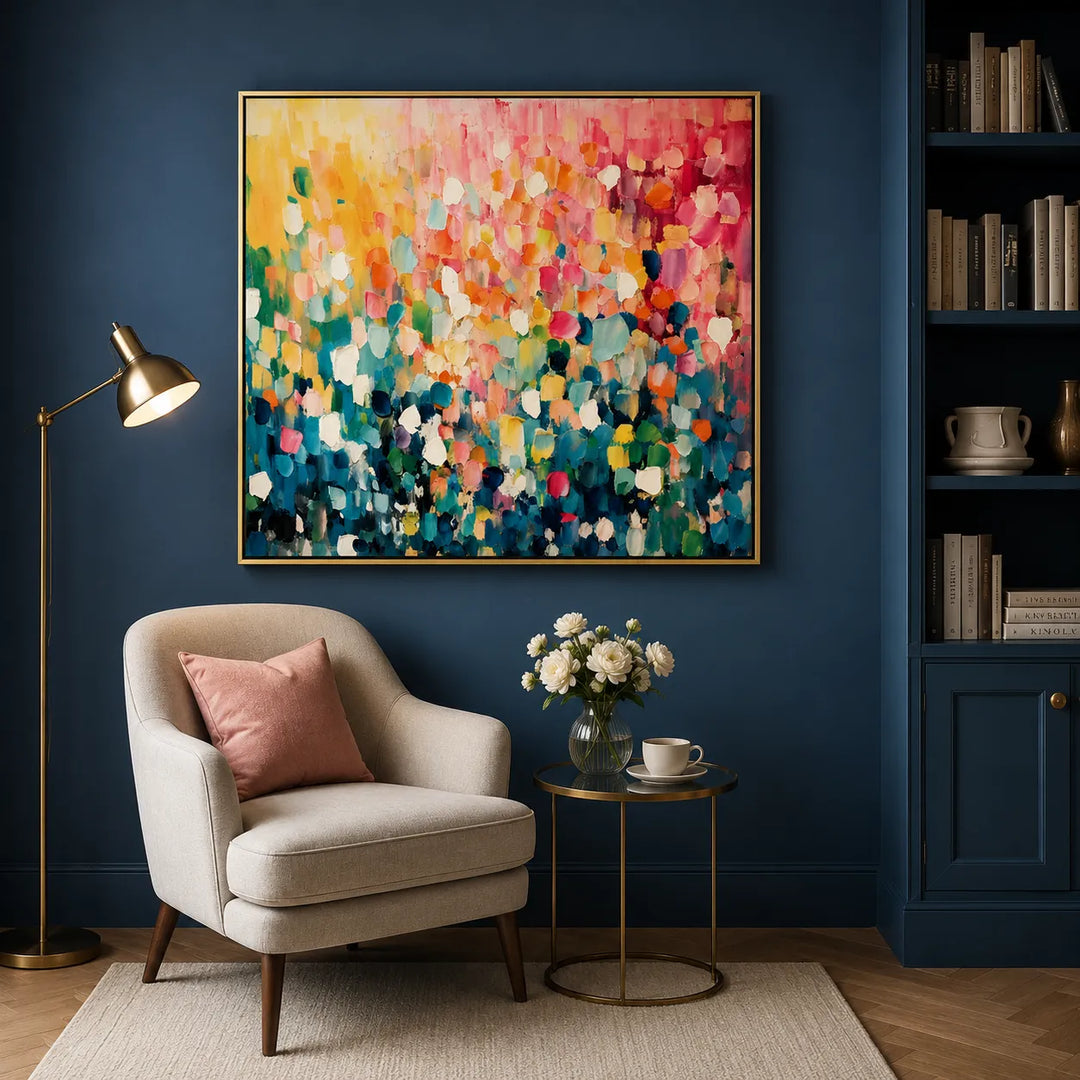 Colorful Abstract Floral Oil Painting Canvas Wall Art AA