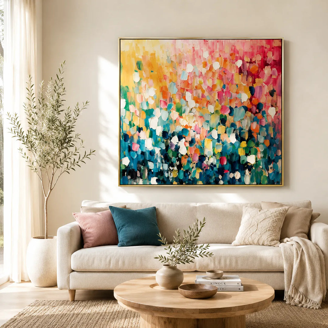 Colorful Abstract Floral Oil Painting Canvas Wall Art AA