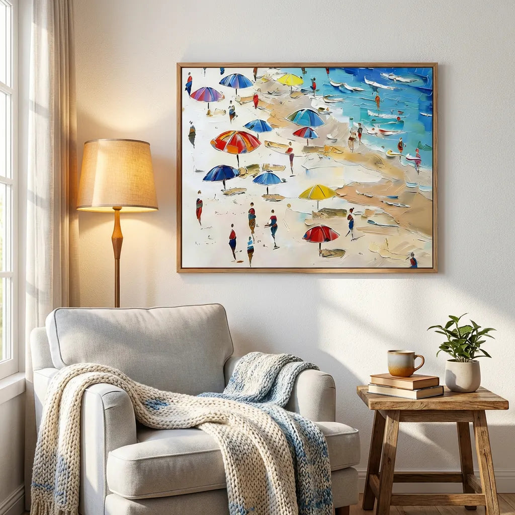 Colorful Beach Impressionist Painting TA