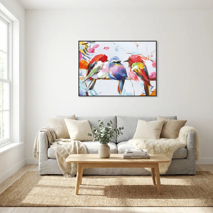 Colorful Birds Abstract Painting MT