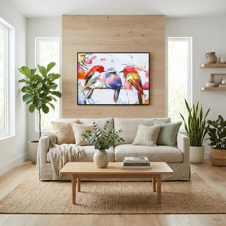 Colorful Birds Abstract Painting MT