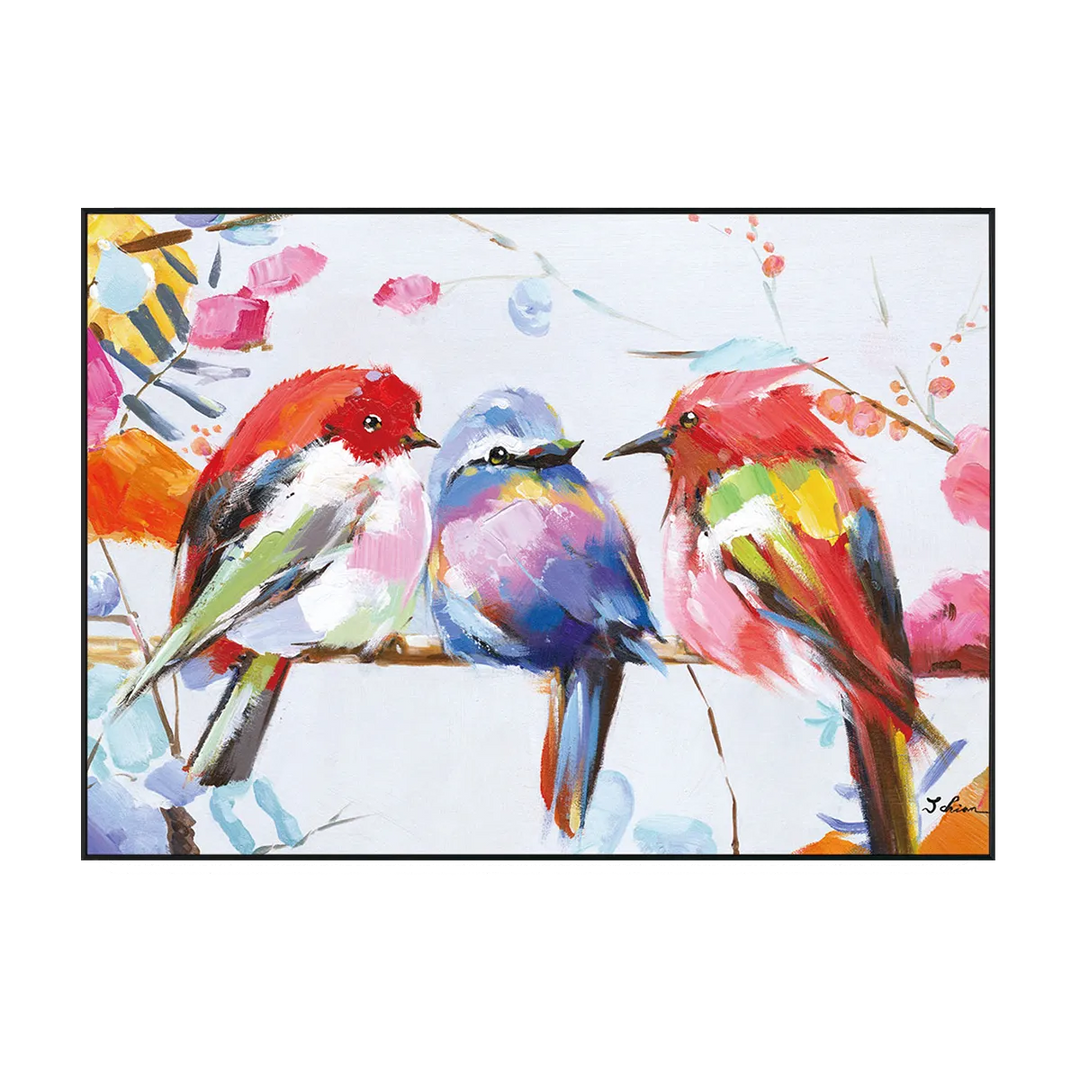 Colorful Birds Abstract Painting MT