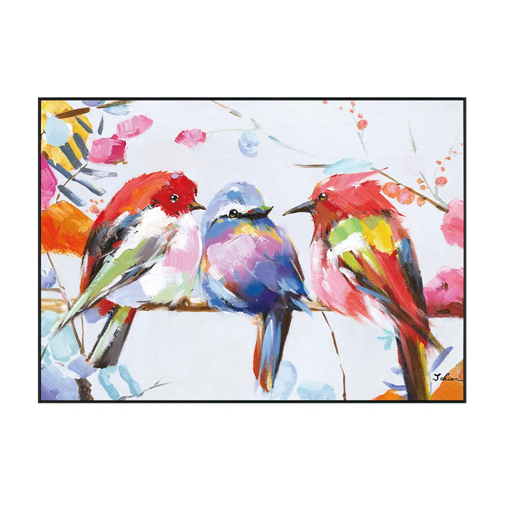 Colorful Birds Abstract Painting MT