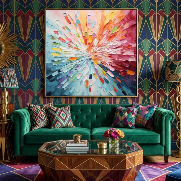 Colorful Impasto Abstract Painting TA