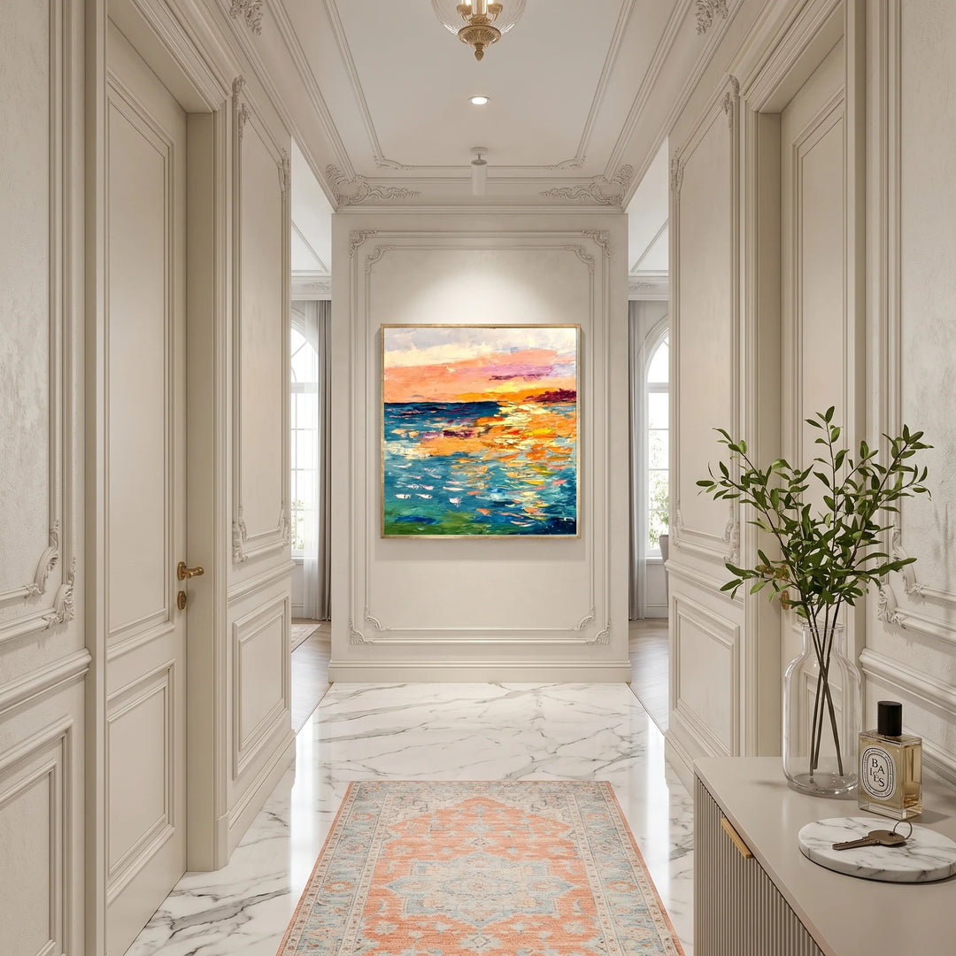 Colorful Sunset Seascape Canvas Print for Dining Room TA