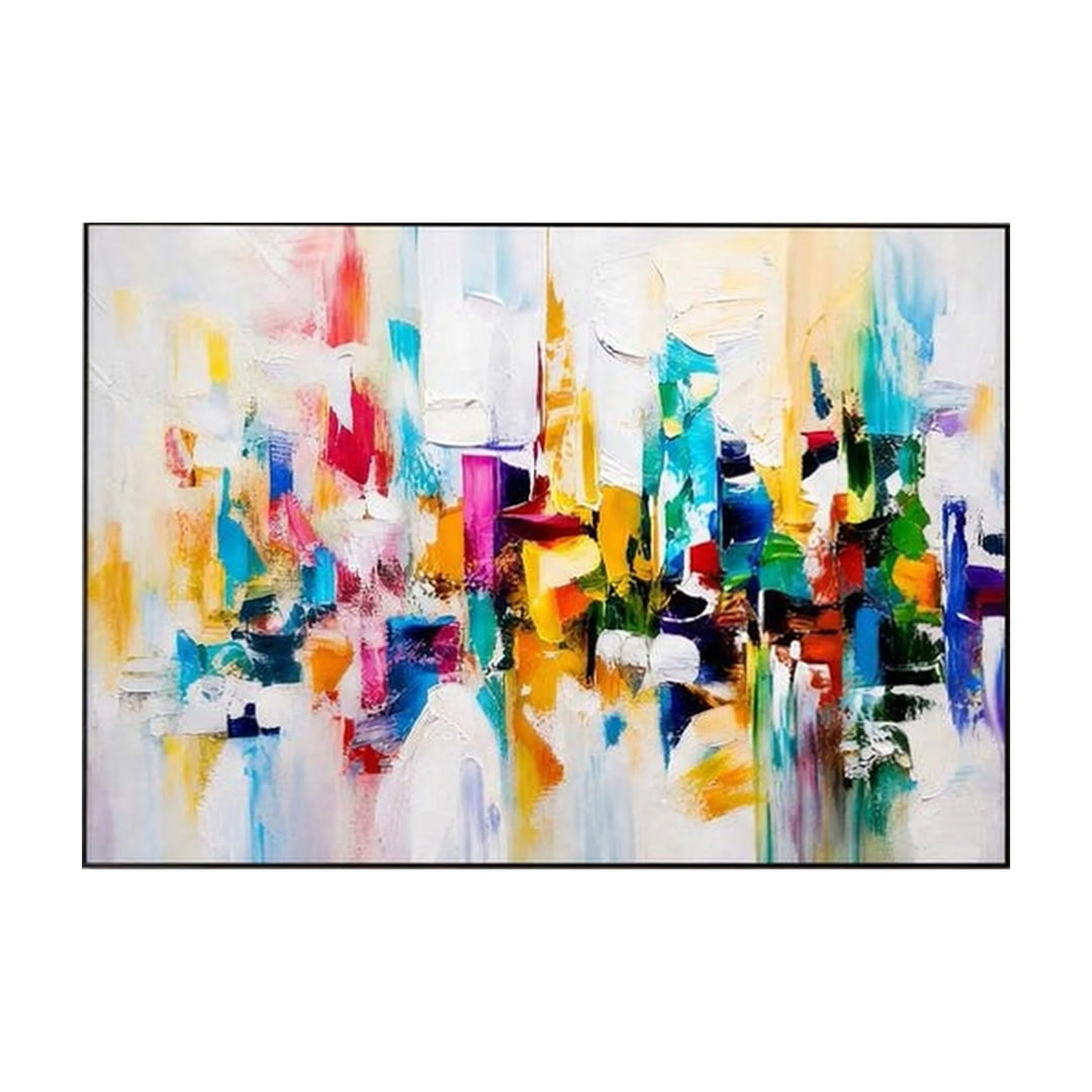 Colorful Abstract Cityscape Hand-Painted | HM