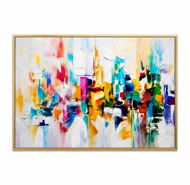 Colorful Abstract Cityscape Hand-Painted | HM