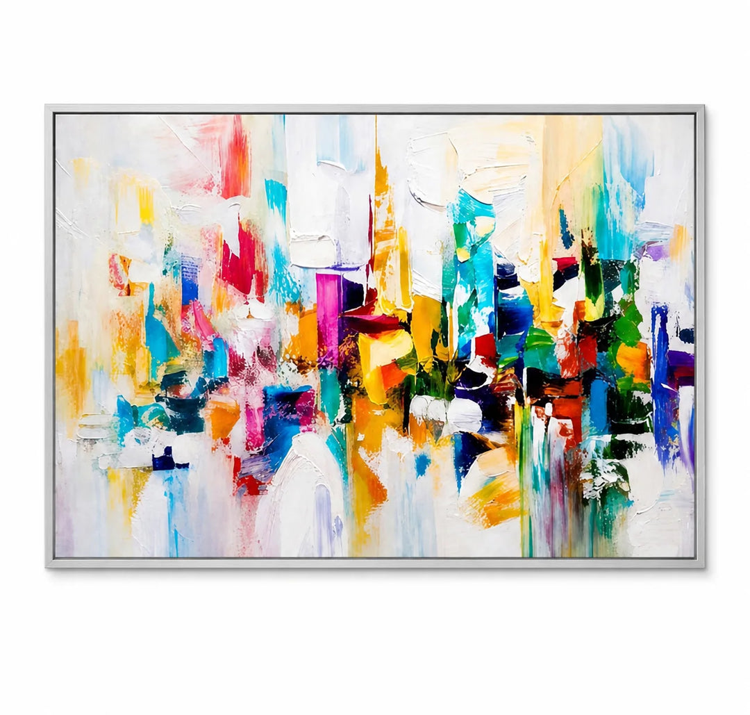 Colorful Abstract Cityscape Hand-Painted | HM