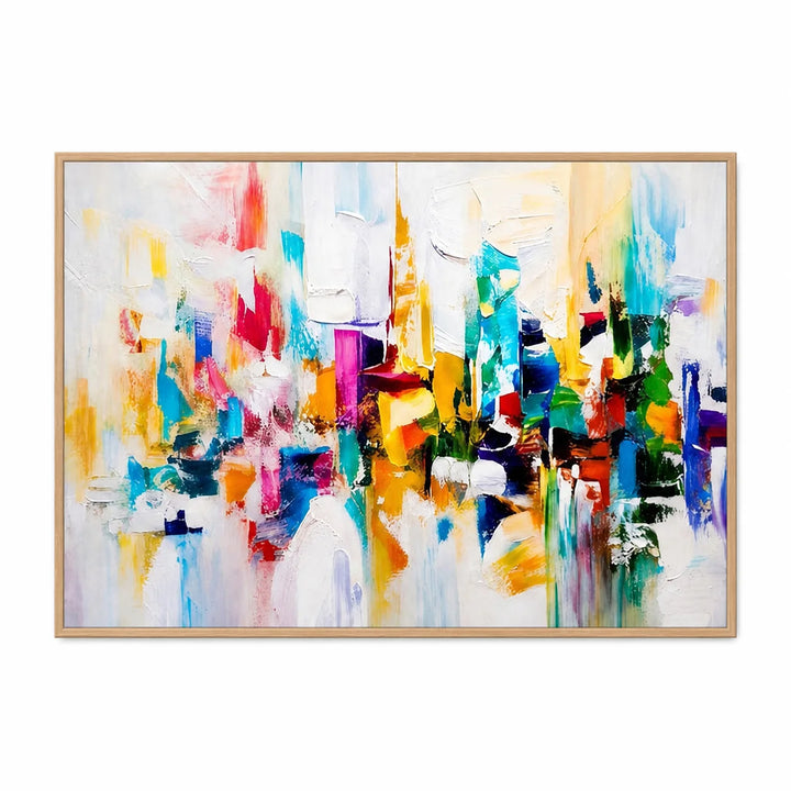 Colorful Abstract Cityscape Hand-Painted | HM