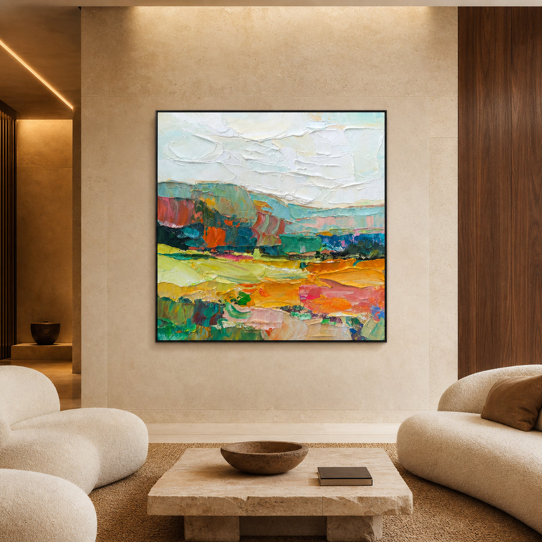 Colorful Abstract Meadow Hand-Painted | HM