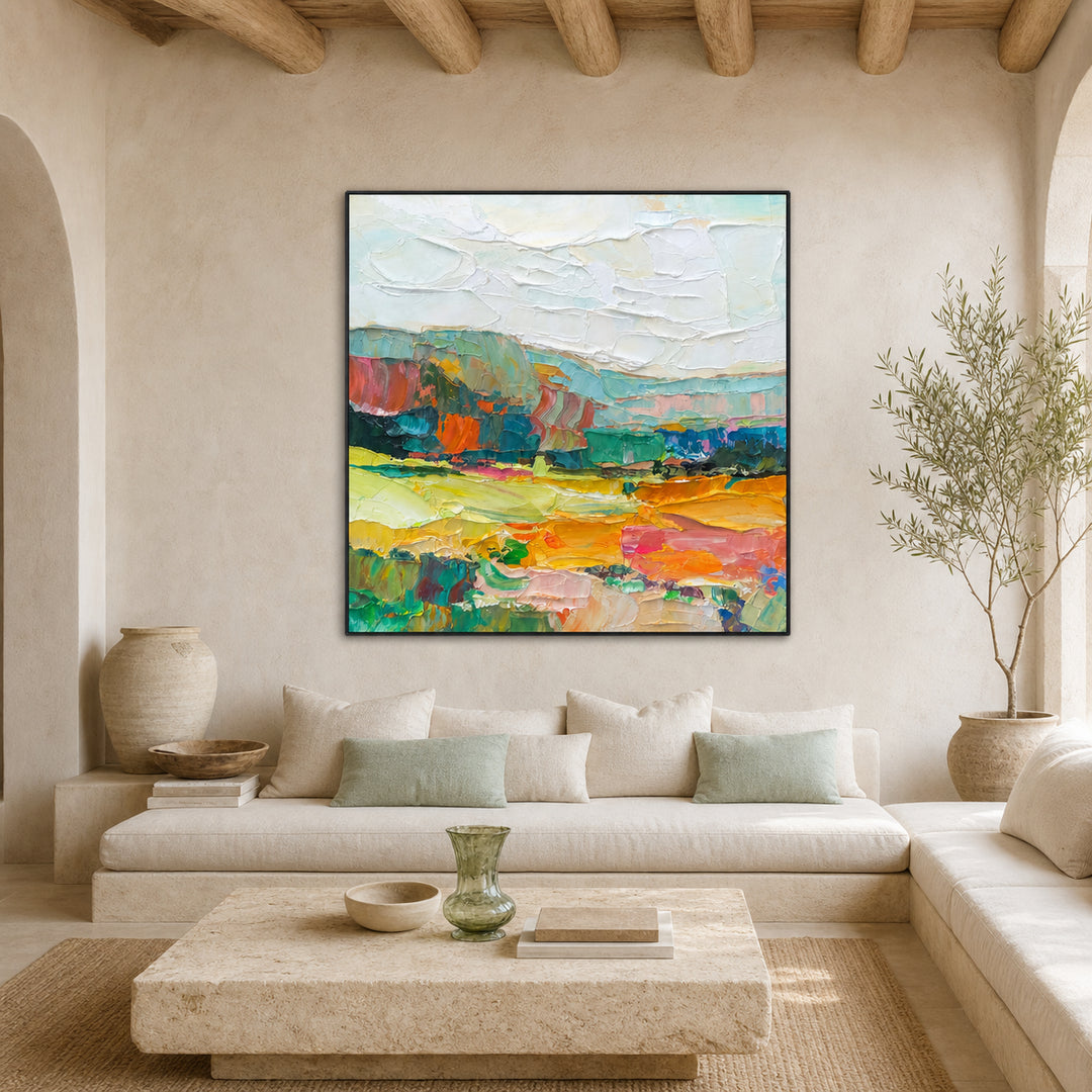 Colorful Abstract Meadow Hand-Painted | HM
