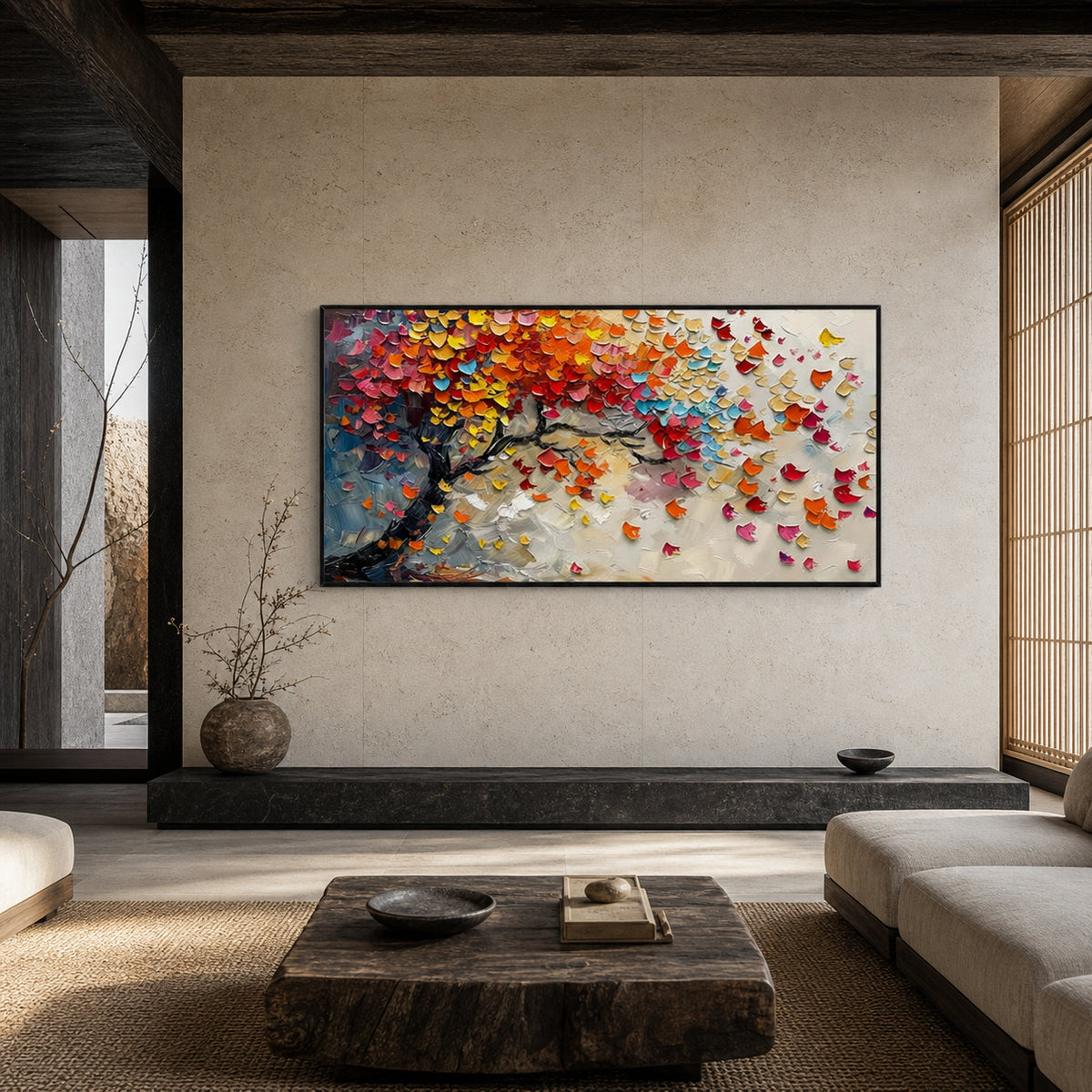 Colorful Autumn Tree Hand-Painted | HM#0731