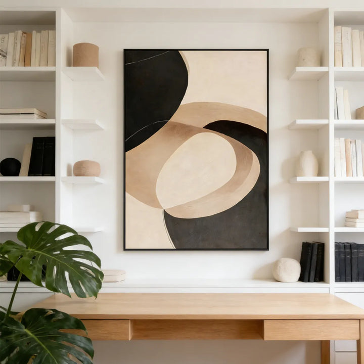 Cream Cocoa Minimal Abstract Painting TA