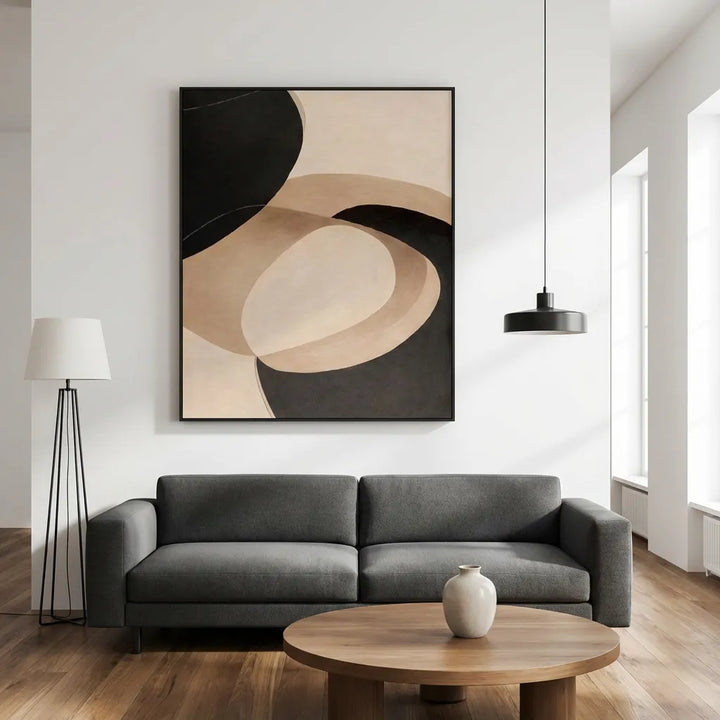Cream Cocoa Minimal Abstract Painting TA