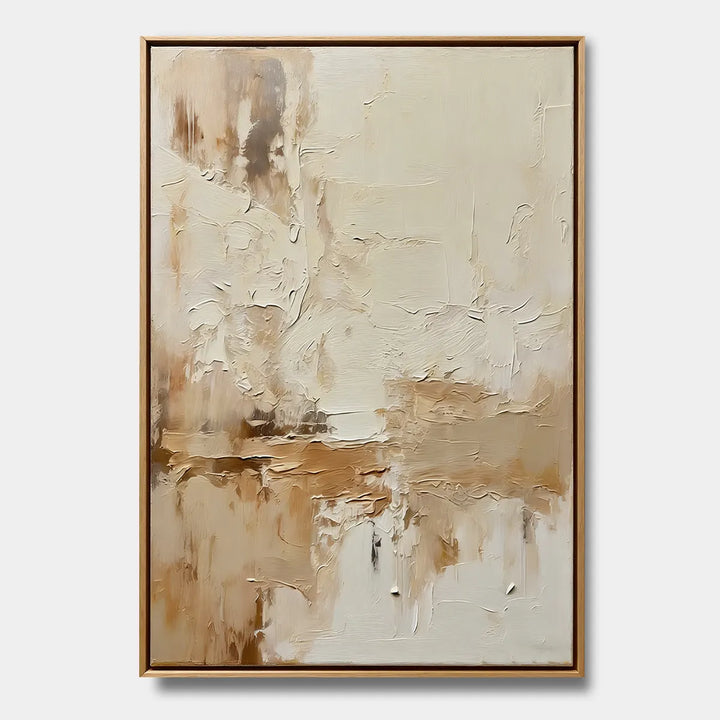 Cream Textured Abstract Minimalist Oil Painting HP