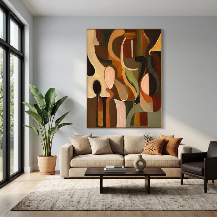 Dark Earth Tone Figurative Original Oil Painting Art AA