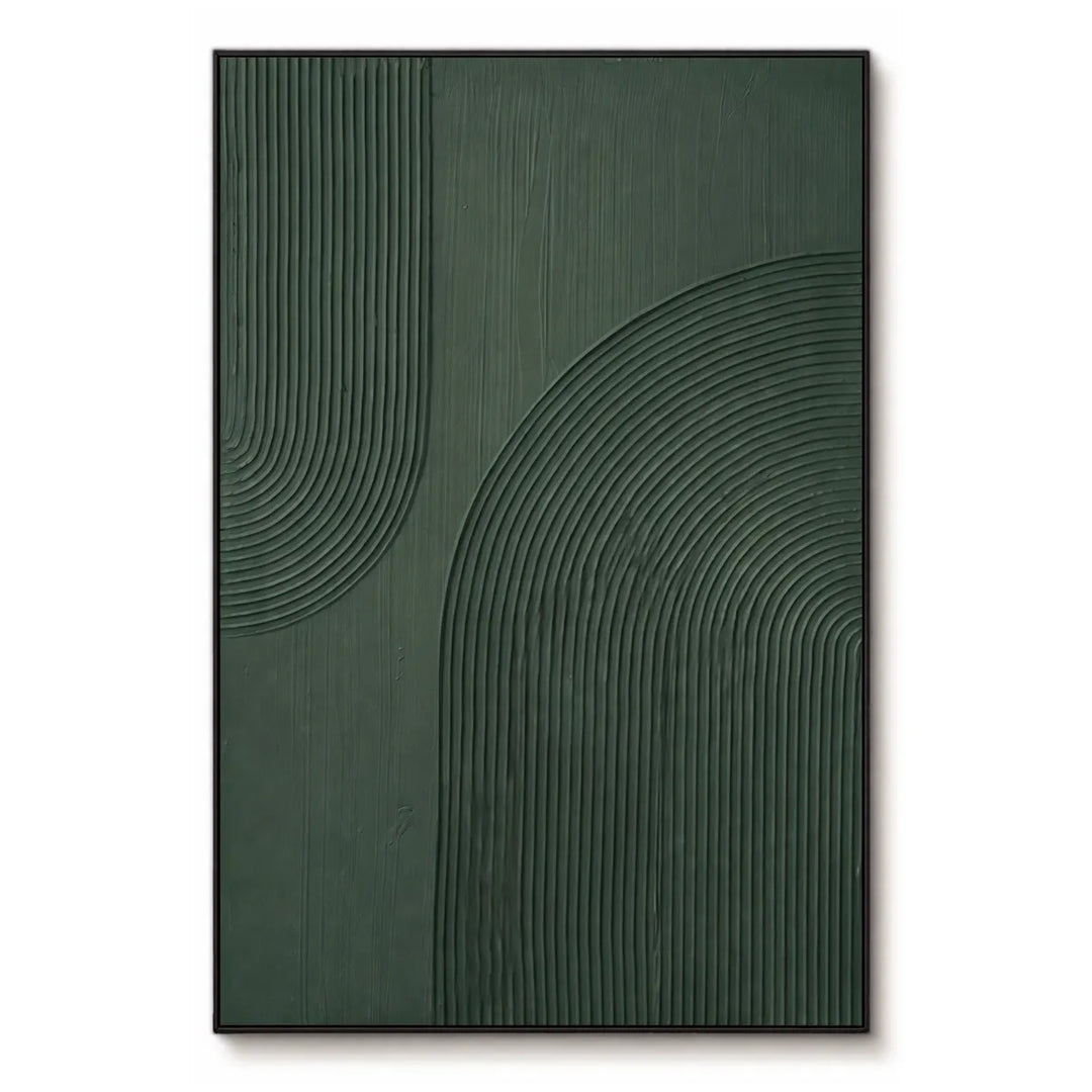 Dark Green Textured Abstract Painting TA