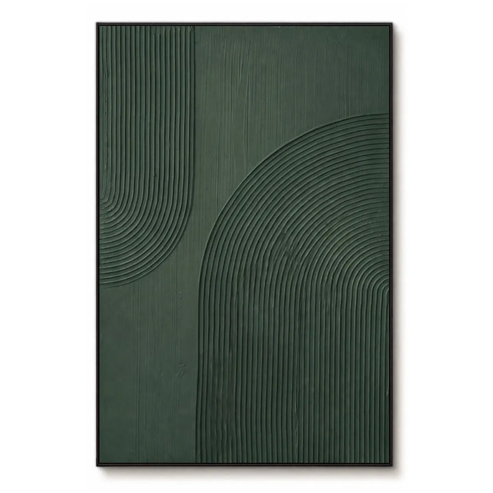 Dark Green Textured Abstract Painting TA