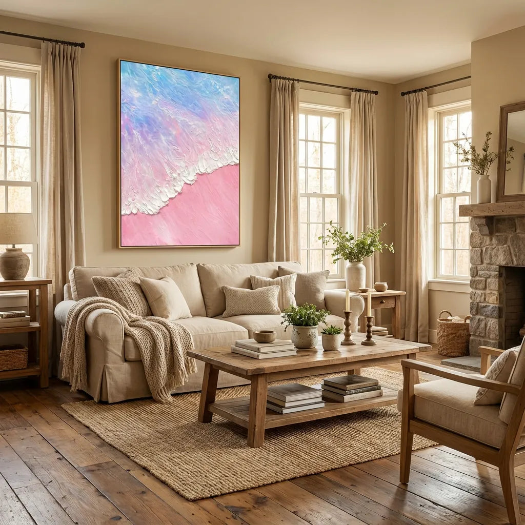 Dawn Blush-Pink Abstract Painting SP