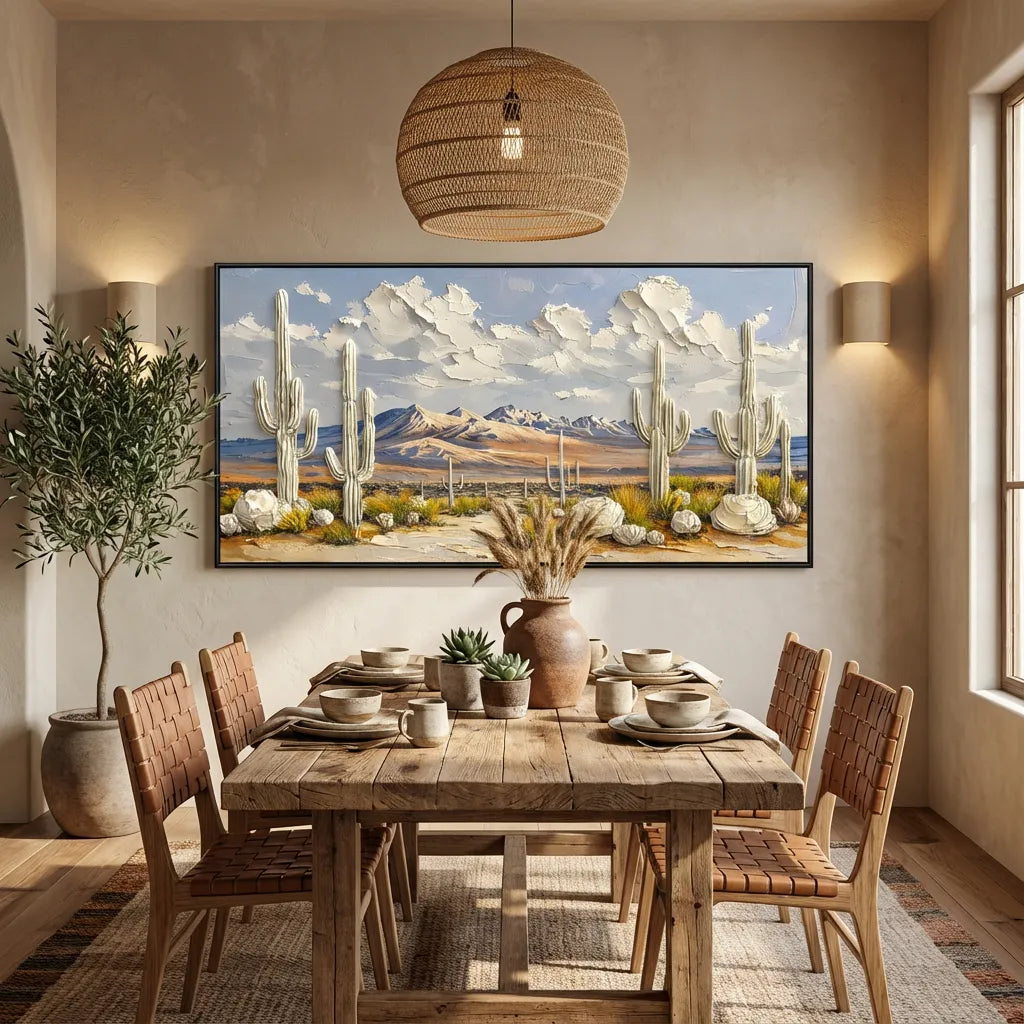 Desert Bloom Cactus Landscape Painting AA