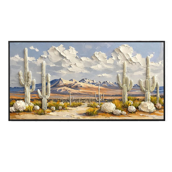 Desert Bloom Cactus Landscape Painting AA