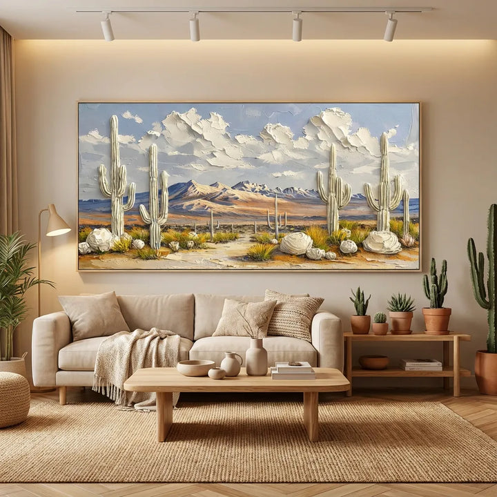 Desert Bloom Cactus Landscape Painting AA