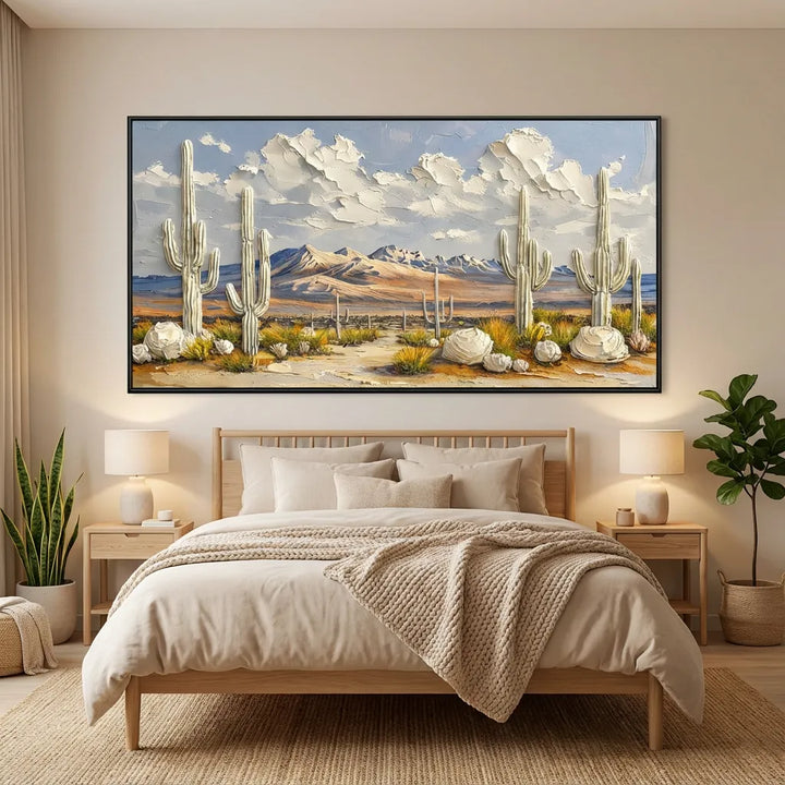 Desert Bloom Cactus Landscape Painting AA