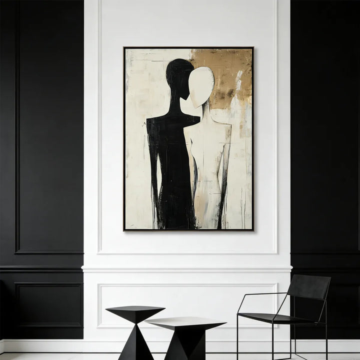 Dual Echo Black-White Figure Painting AA