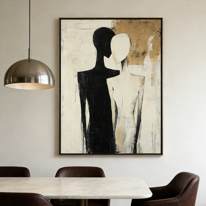 Dual Echo Black-White Figure Painting AA