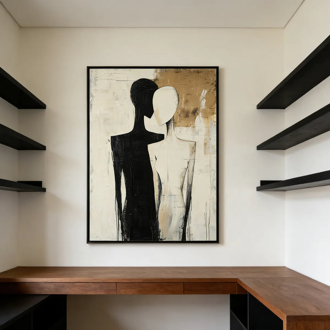 Dual Echo Black-White Figure Painting AA