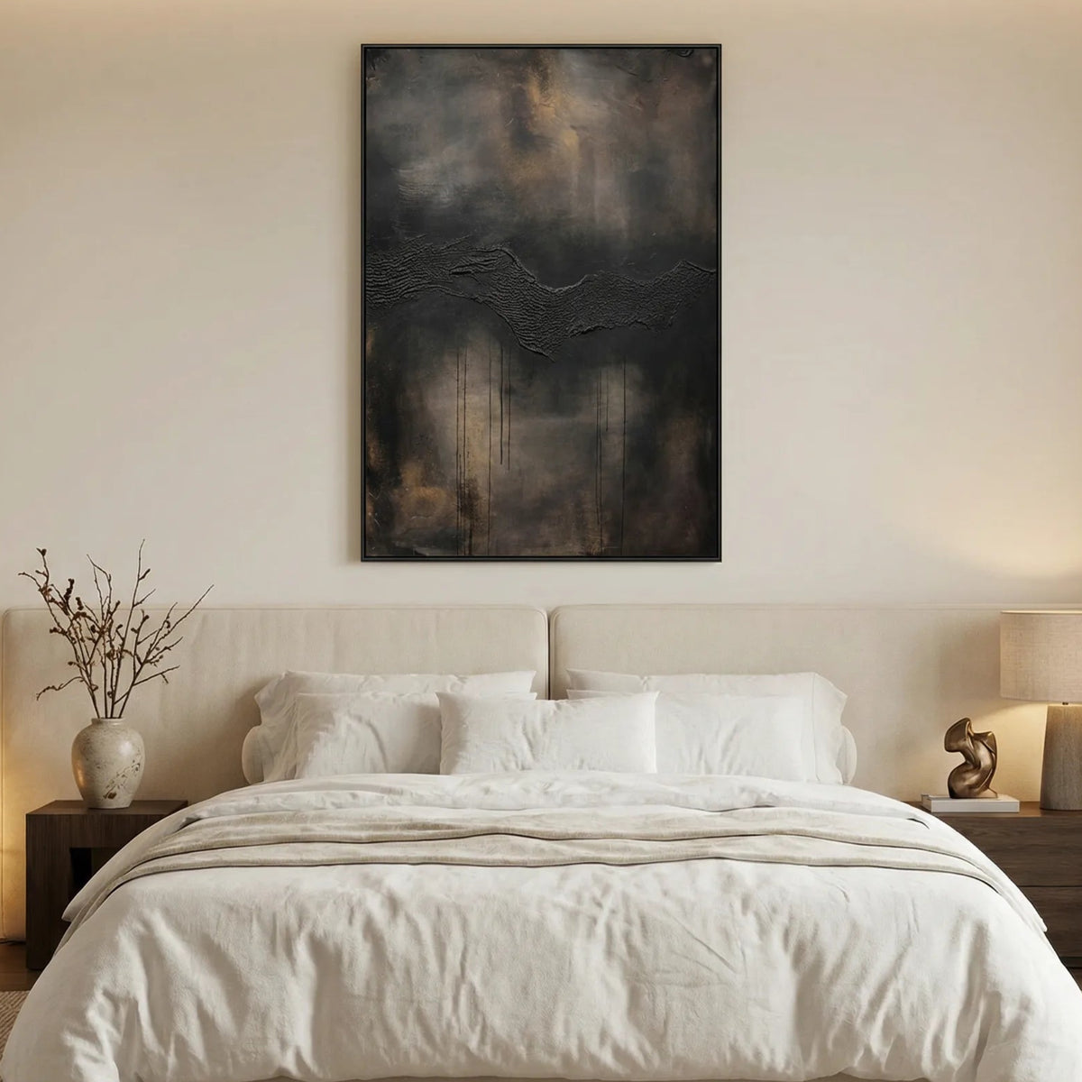 Duskwave Gold-Vein Abstract Painting TA#3001