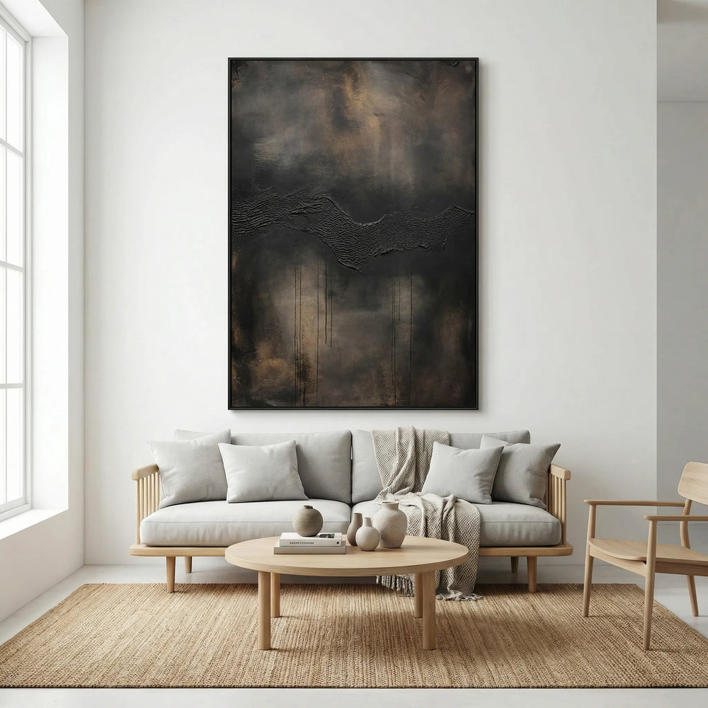 Duskwave Gold-Vein Abstract Painting TA#3001