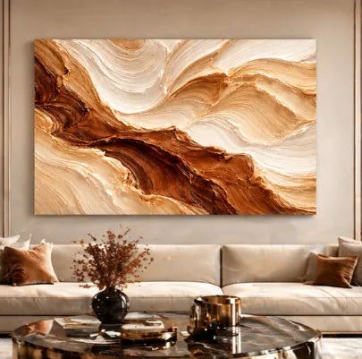 Earth Tone Abstract Heavy Texture Oil Painting HP