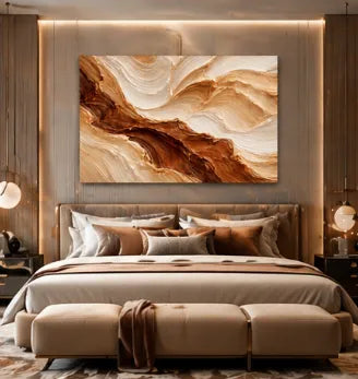 Earth Tone Abstract Heavy Texture Oil Painting HP