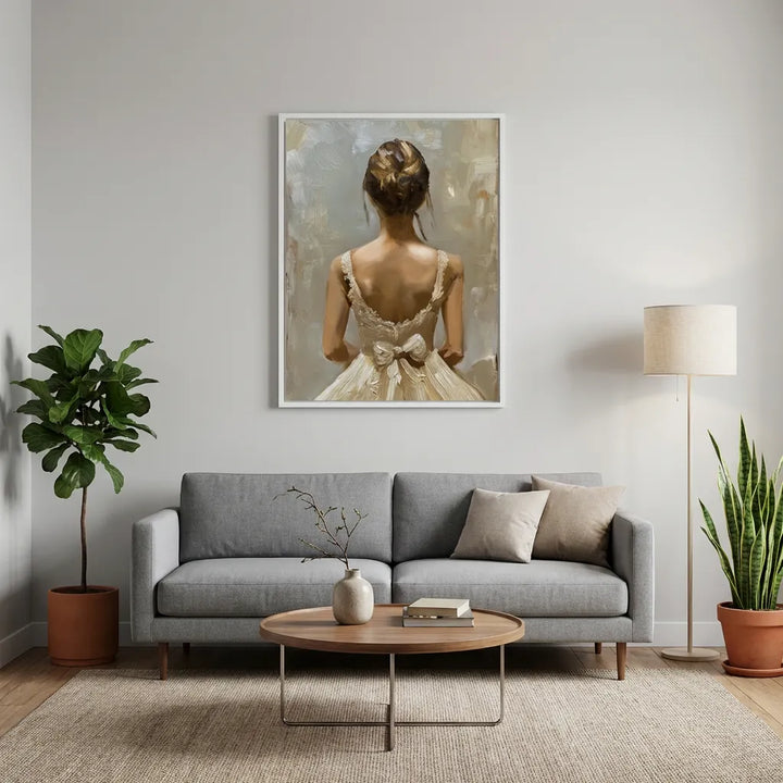 Elegant Bridal Back Portrait Painting TA
