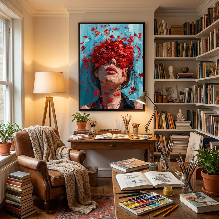 Floral Portrait Abstract Painting TA