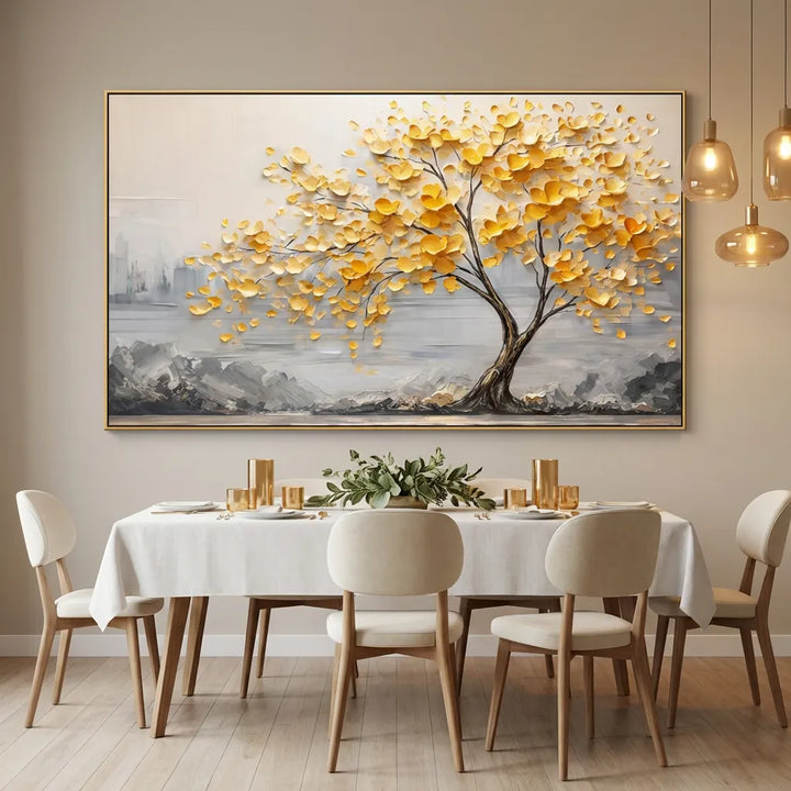 Gold Leaf Tree Landscape Painting TA