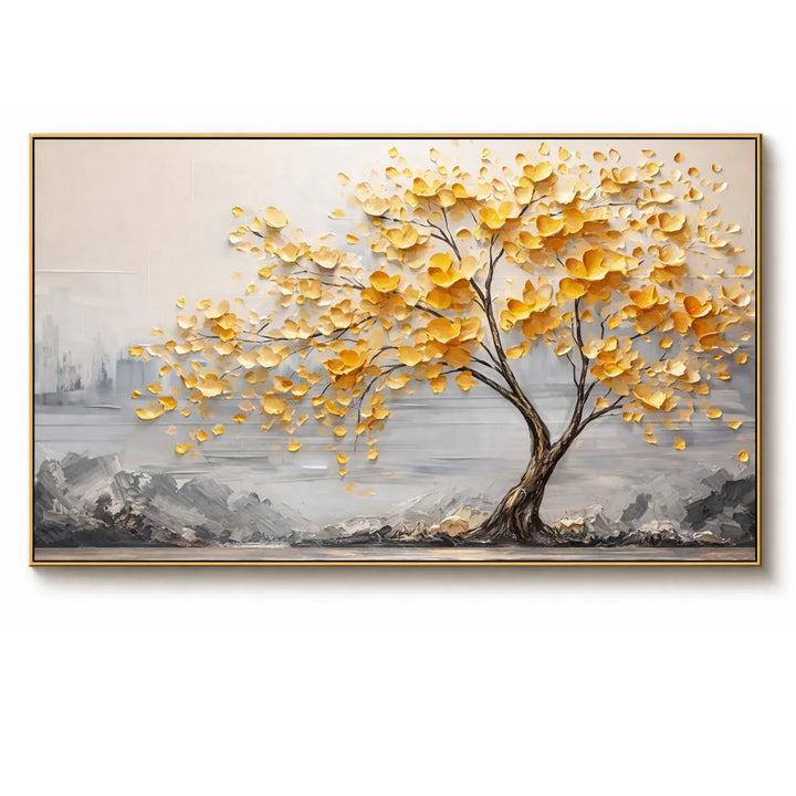 Gold Leaf Tree Landscape Painting TA