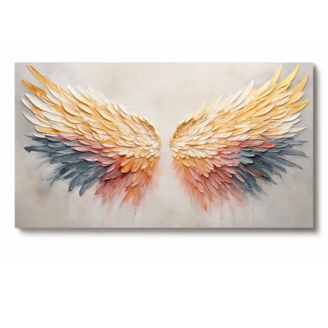 Golden Angel Feather Wall Art TA