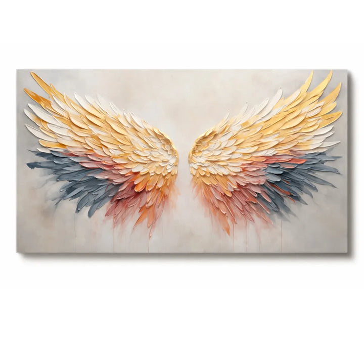 Golden Angel Feather Wall Art TA