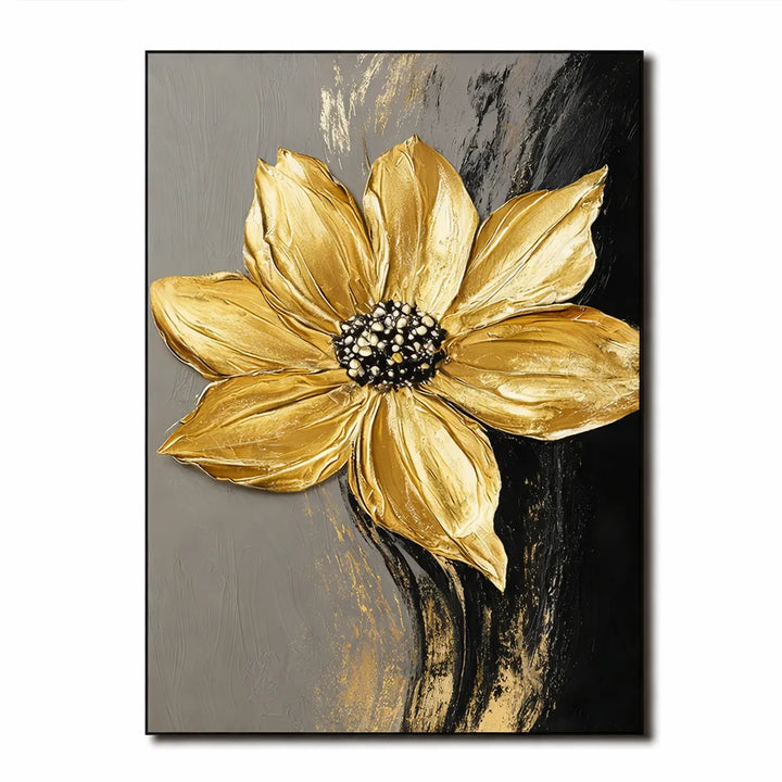 Golden Bloom Noir Painting AA