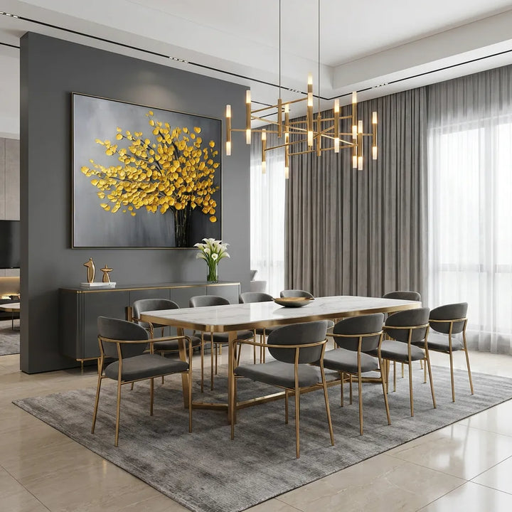 Golden Bloom Tree Textured Painting AA