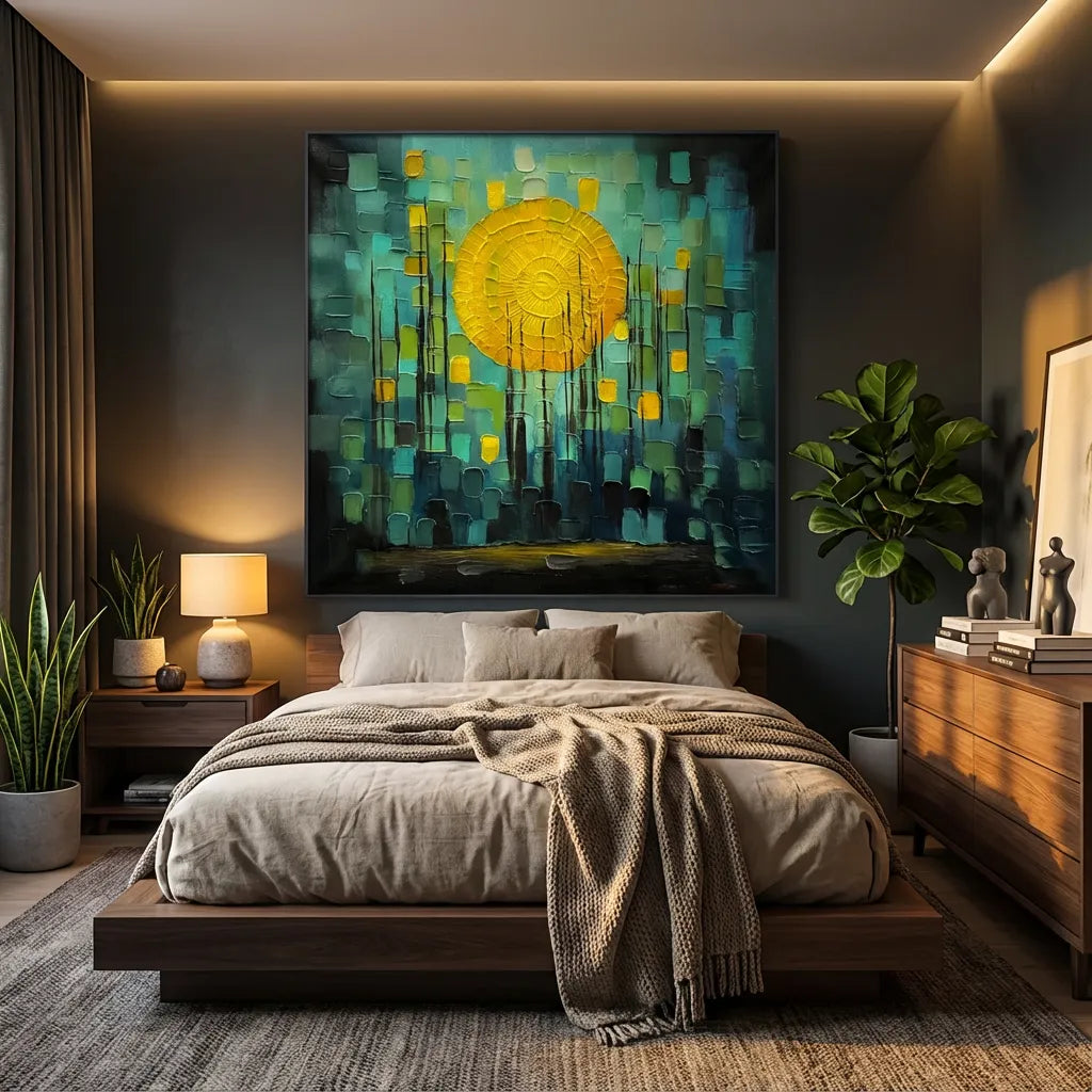 Golden Pulse Abstract Painting AA