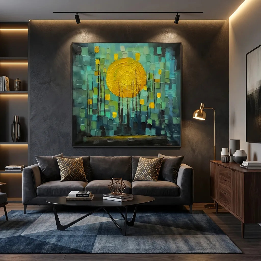 Golden Pulse Abstract Painting AA