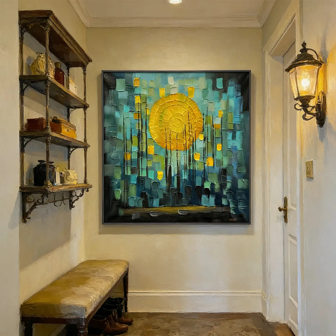 Golden Pulse Abstract Painting AA