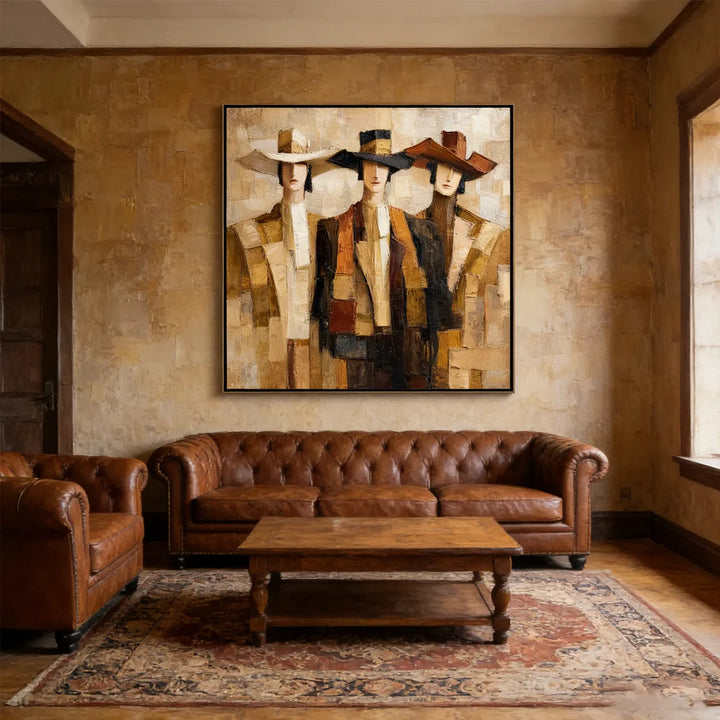 Golden Trio Figurative Painting AA