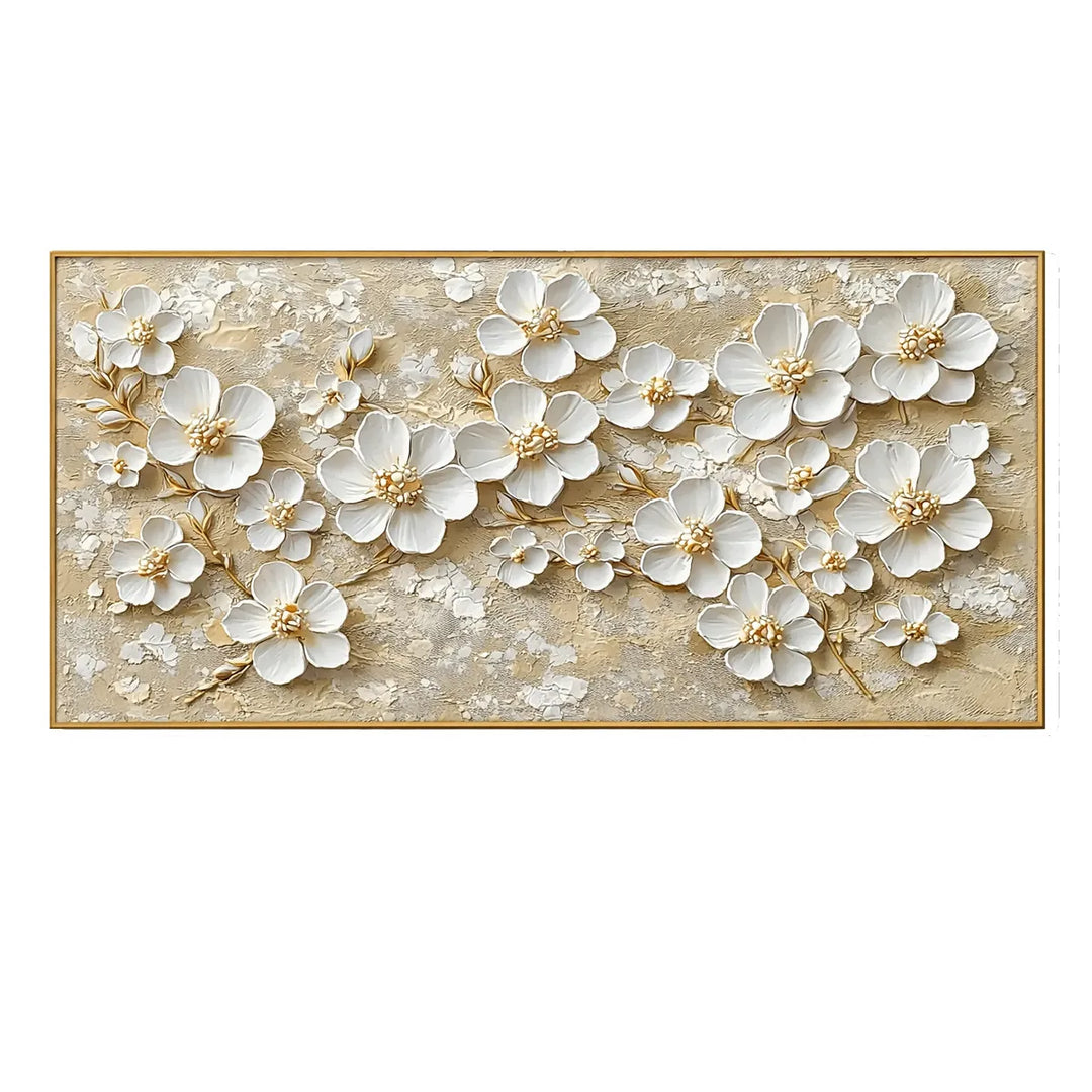 Golden Whisper White Blossom Painting AA