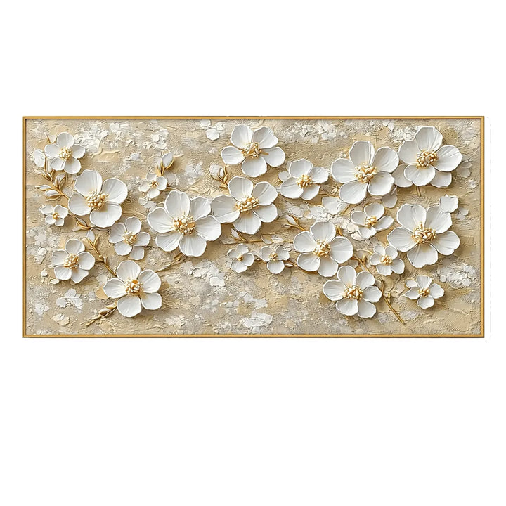 Golden Whisper White Blossom Painting AA